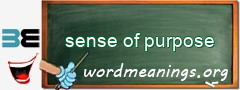 WordMeaning blackboard for sense of purpose